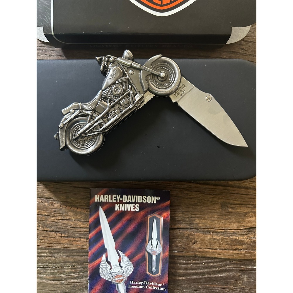 Vintage Harley-Davidson Folding Knife Limited Edition Gift Box Moto Bikercore - Picture 4 of 9